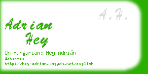 adrian hey business card
