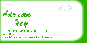 adrian hey business card